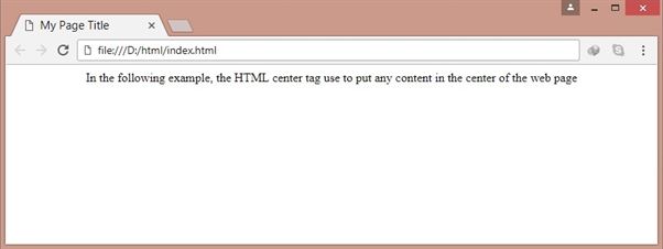 html center tag - List of basic HTML tag