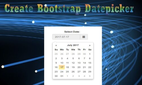 Create Bootstrap Datepicker in HTML Page using Datepicker CSS and JS 500x300 - HTML