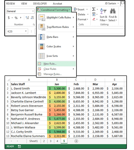 h - Customize Excel Conditional Formatting