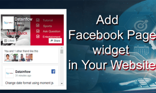 Add Facebook page widget in 500x300 - HTML