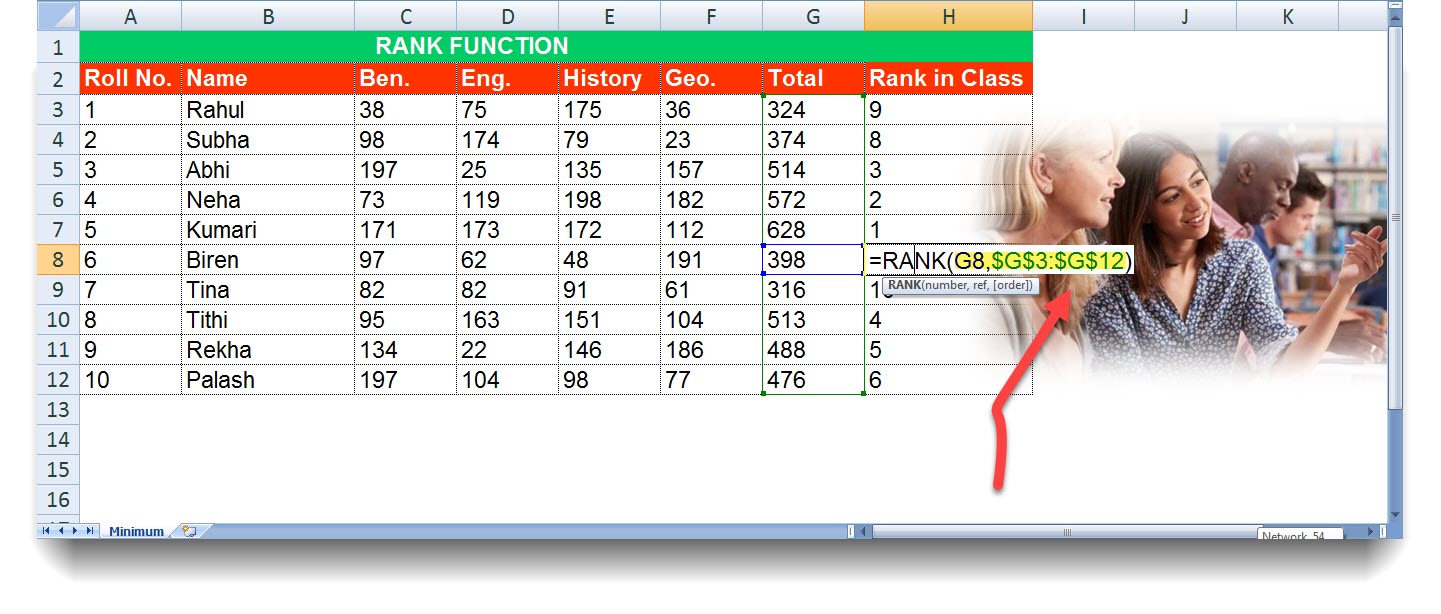 Rank Function - Quick Learn 7 Advance MS Excel Formula for Beginners | 2022