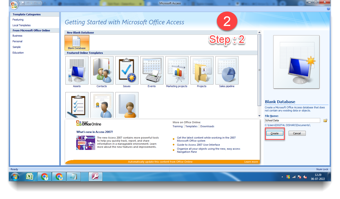 Step 2 Access Table - How to Quickly create Table in Access